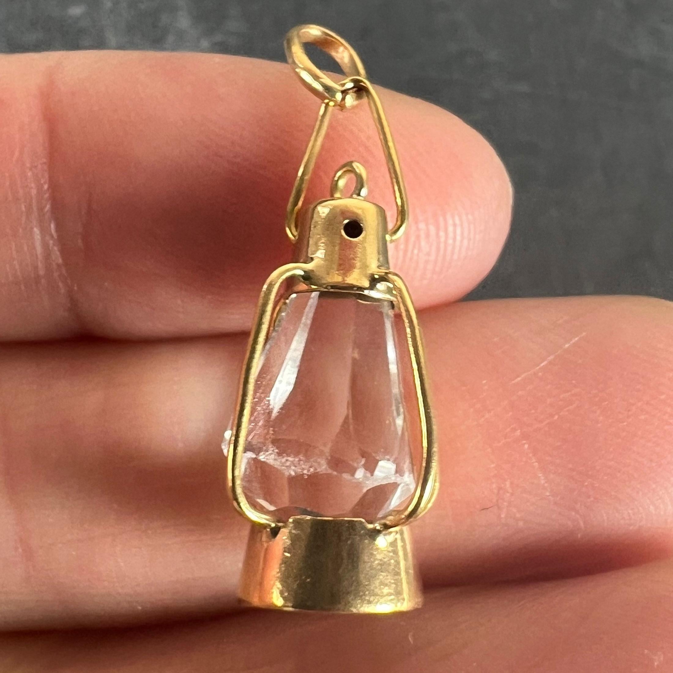 Pendentif en or jaune 18 carats avec breloque lanterne en pâte en vente 3