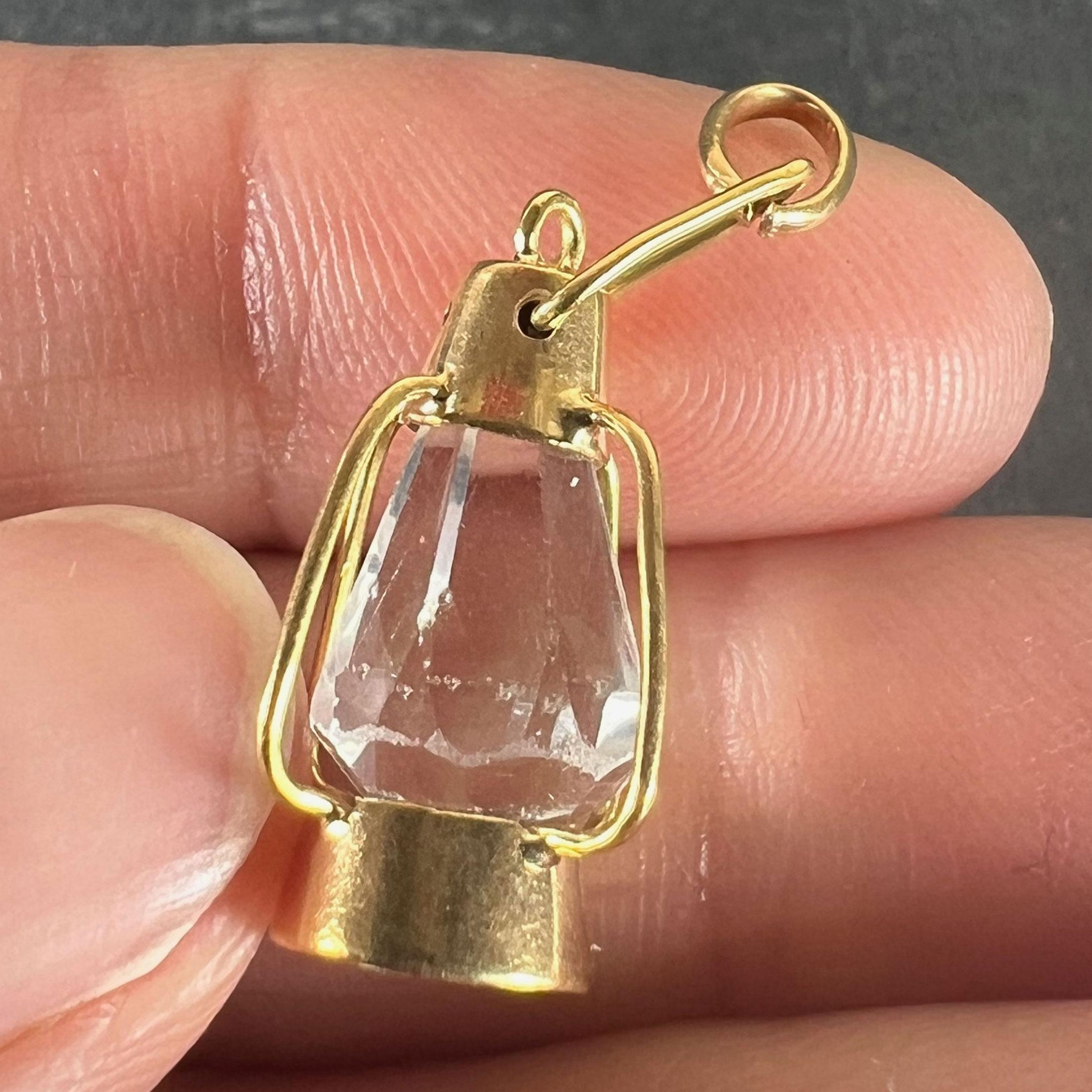 Pendentif en or jaune 18 carats avec breloque lanterne en pâte en vente 4