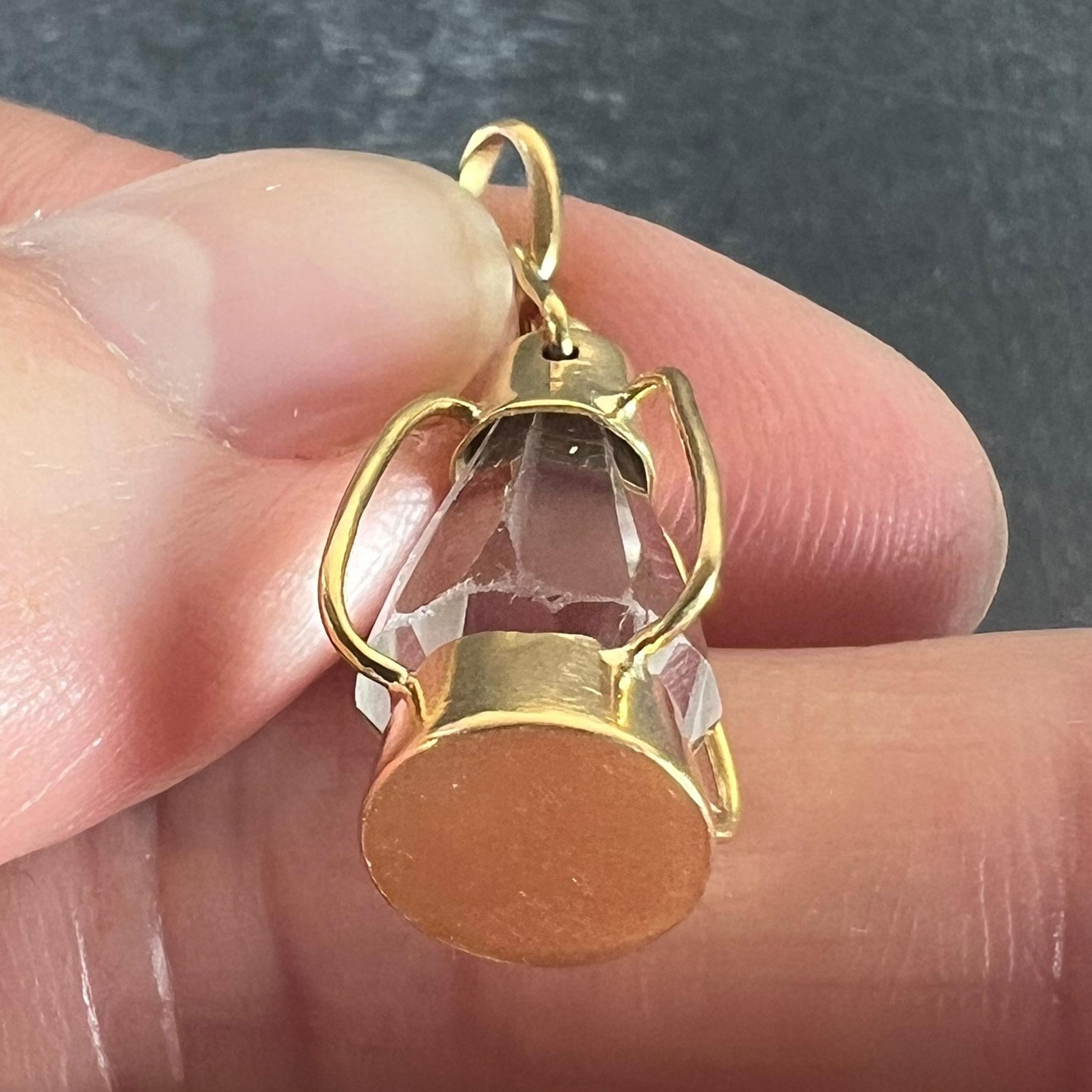 Pendentif en or jaune 18 carats avec breloque lanterne en pâte en vente 5
