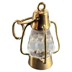 Pendentif en or jaune 18 carats avec breloque lanterne en pâte