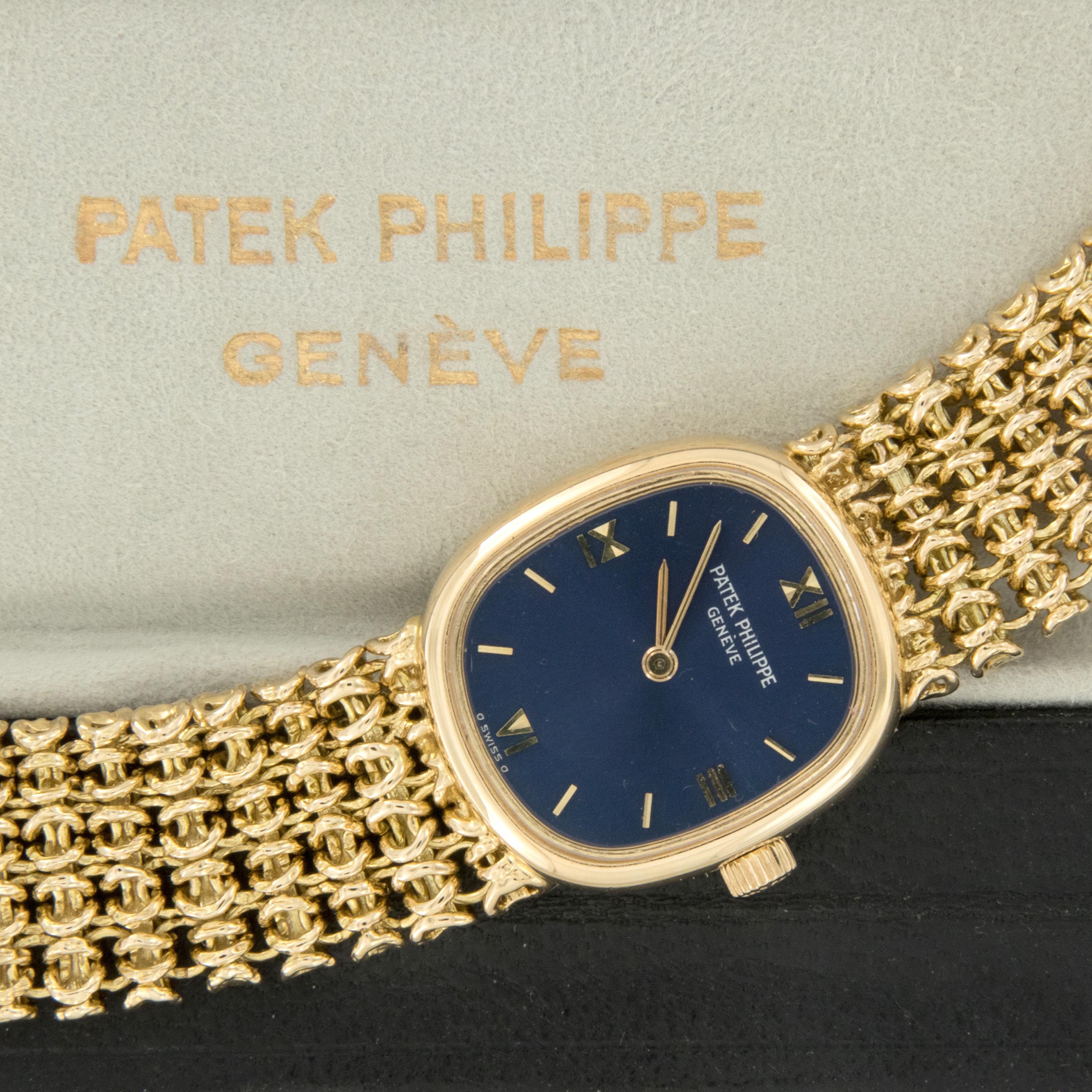 18 Karat Yellow Gold Patek Philippe Golden Ellipse Mechanical Watch In Excellent Condition In Troy, MI