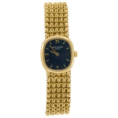 18 Karat Yellow Gold Patek Philippe Golden Ellipse Mechanical Watch