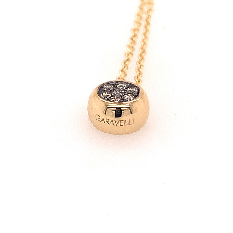 18 Karat Yellow Gold Pavè Brown Diamond Garavelli Giotto Necklace In New Condition For Sale In Valenza, IT