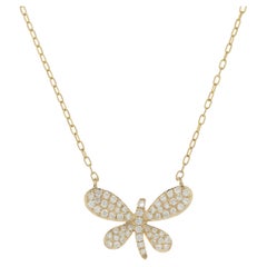 Collana Dragonfly in oro giallo 18 carati con pavé di diamanti