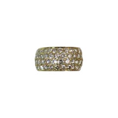 18 Karat Yellow Gold Pave Diamond Eternity Wedding Band