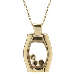 18 Karat Yellow Gold Pave Diamond Floating Diamond Necklace