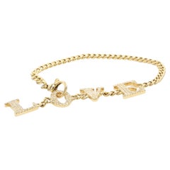 18 Karat Yellow Gold Pave Diamond LOVE Bracelet