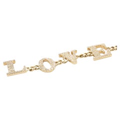 18 Karat Yellow Gold Pave Diamond LOVE Bracelet