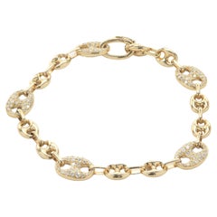 Mariner Station-Armband aus 18 Karat Gelbgold mit Pavé-Diamanten