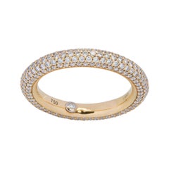 18 Karat Yellow Gold Pave Diamond Ring