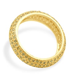 18 Karat Yellow Gold Pave Yellow Diamond Band