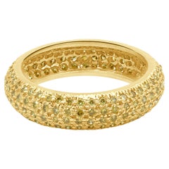 18 Karat Yellow Gold Pave Yellow Diamond Band