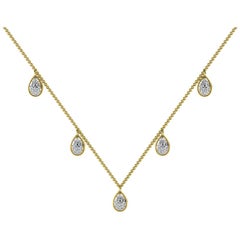 18 Karat Yellow Gold Pear Shaped Diamond Necklace '2/5 Carat'