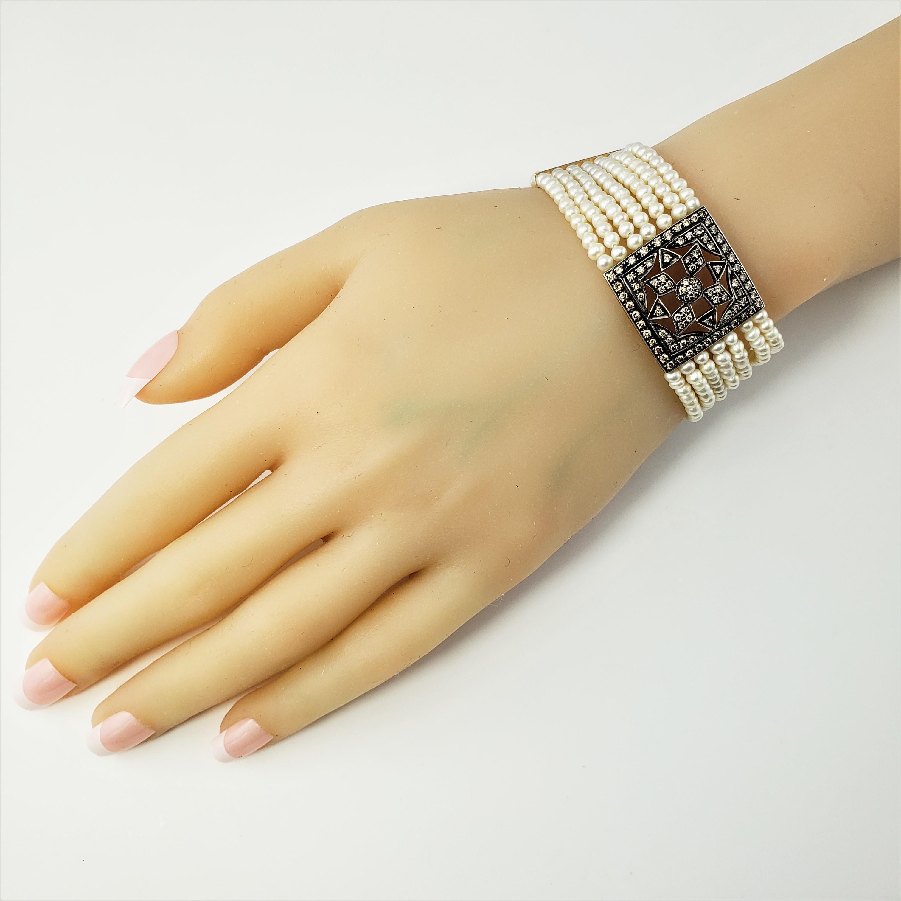 Armband aus 18 Karat Gelbgold mit Perlen und Diamanten 3