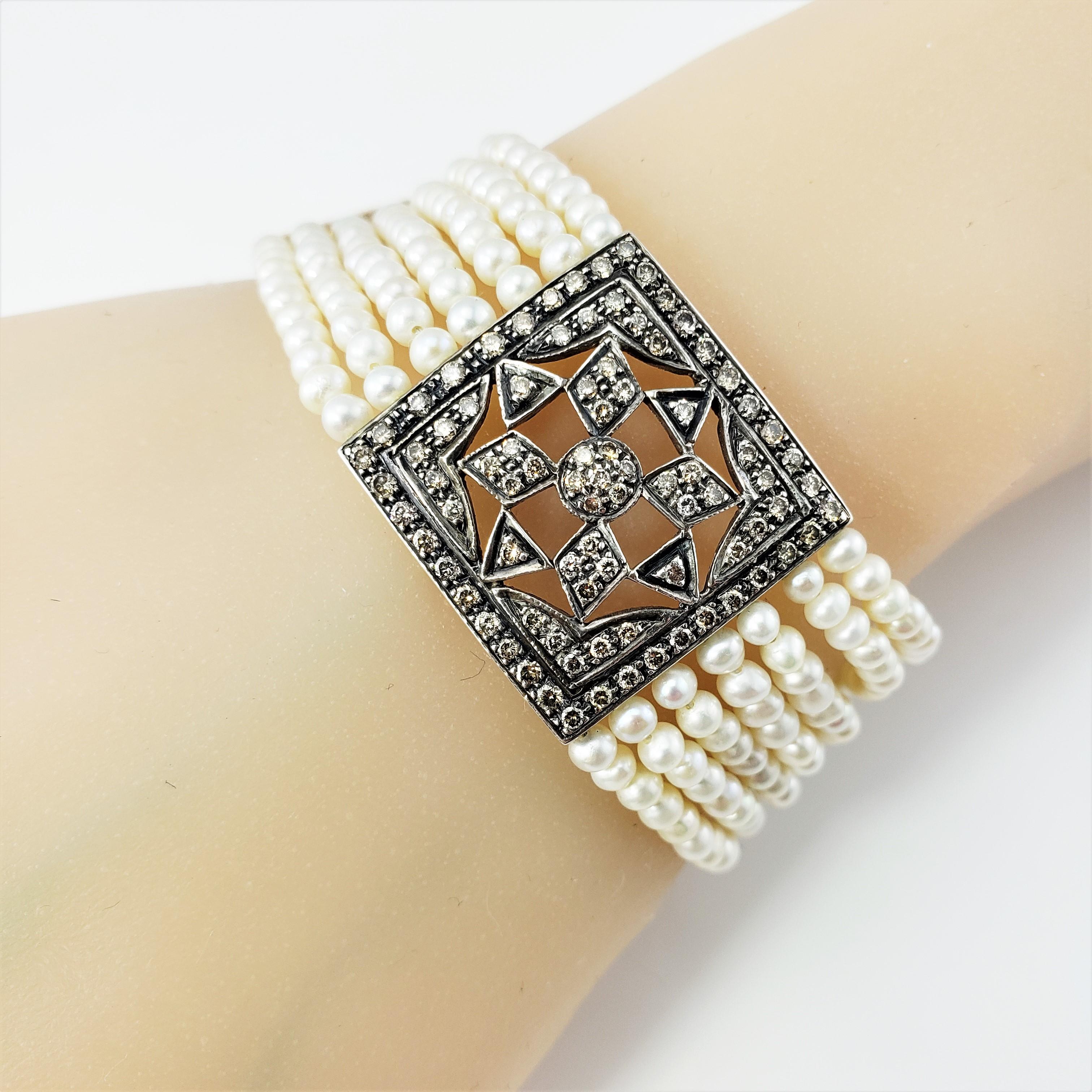 Armband aus 18 Karat Gelbgold mit Perlen und Diamanten 4