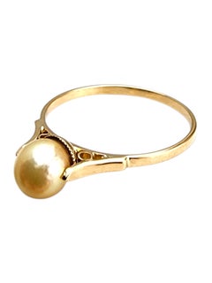18 Karat Yellow Gold Pearl Ring Size 7 #24251
