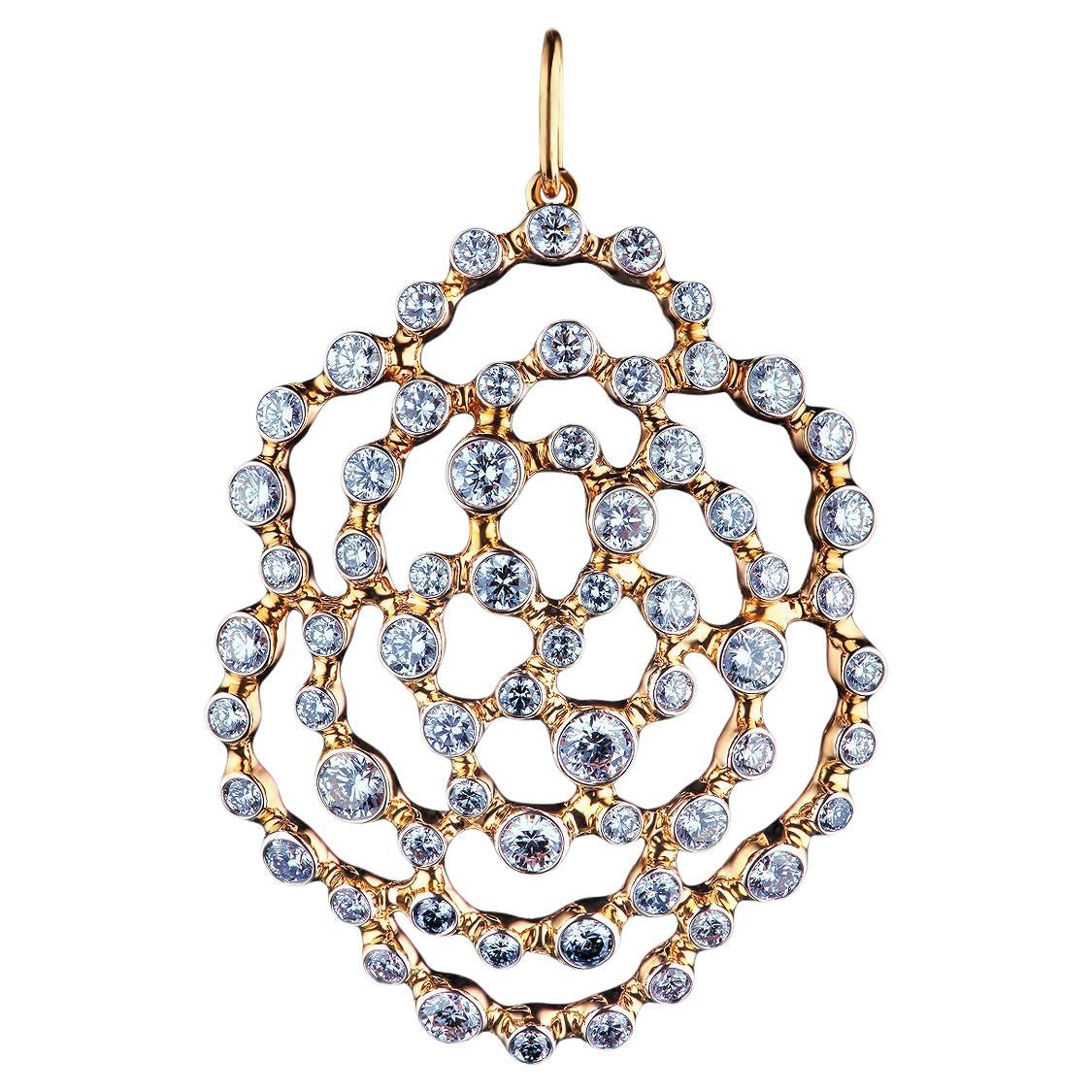 18 Karat Yellow Gold Pendant with 2.22 Carat Diamonds