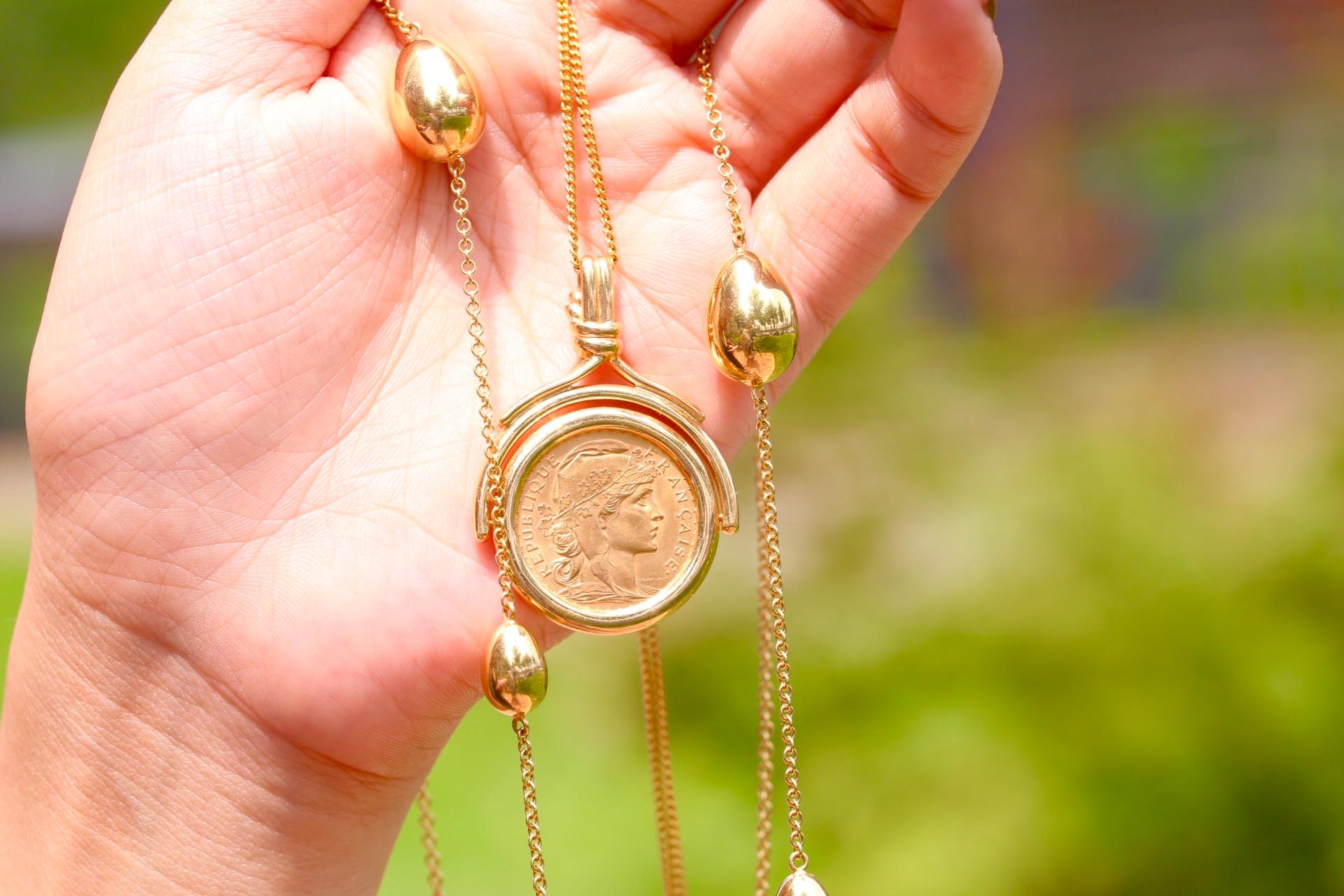 antique gold coin necklace