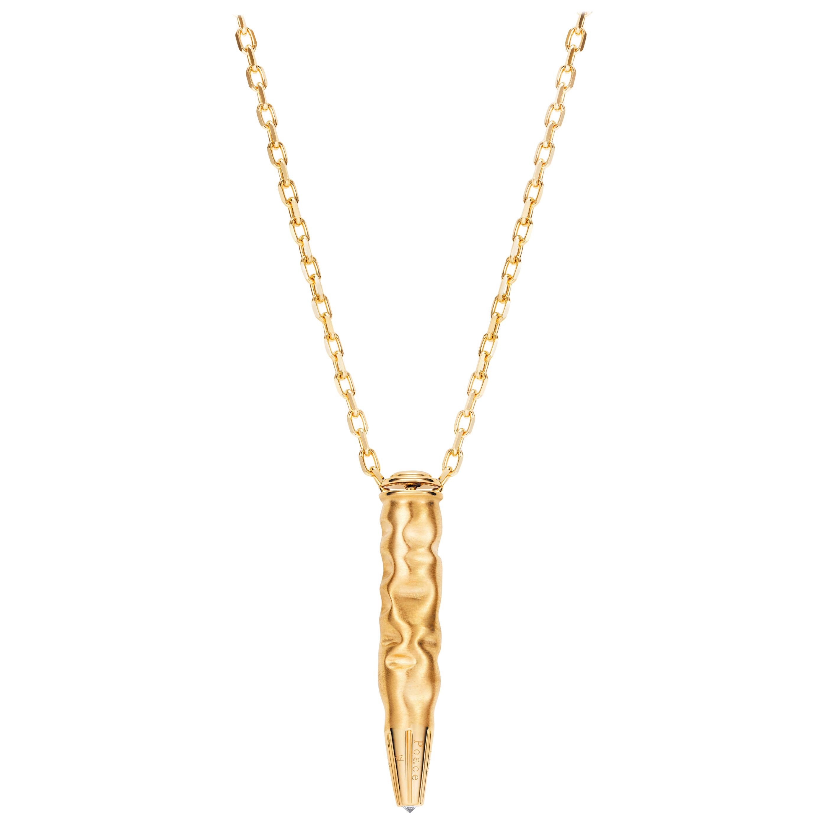 18 Karat Yellow Gold Pendant with Diamonds and Tzavorites For Sale at ...