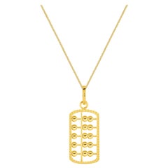 18 Karat Yellow Gold Pendant with Necklace