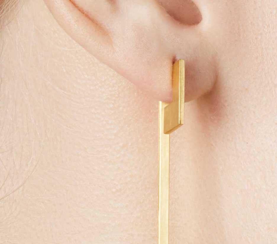 earrings extension gold