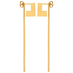 18-Karat Yellow Gold Perspective Swing Extension Fine Earrings