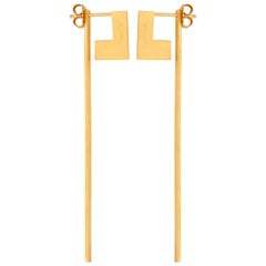 18-Karat Yellow Gold Perspective Swing Extension Fine Earrings