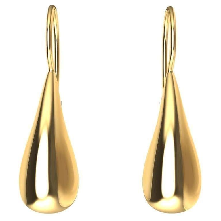 18 Karat Yellow Gold Petite Teardrop Drop Earrings, Simplicity in a complex world.  Designing for Tiffany & Co. helped me boil design down to the essence of a shape. These petite teardrops are hollow and 3d printed individually, no molds are used