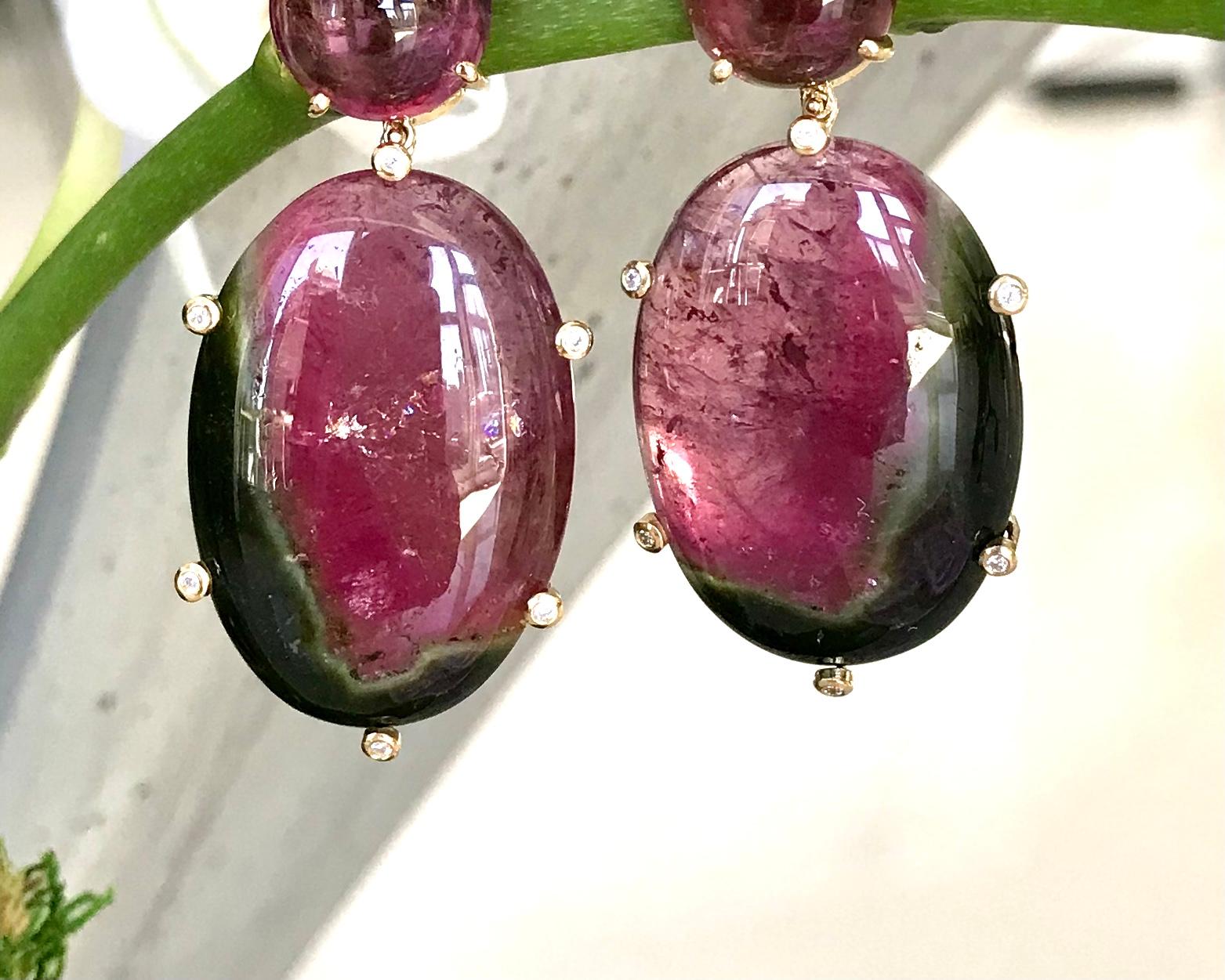 watermelon tourmaline stud earrings
