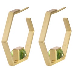 18 Karat Yellow Gold Piramidal Cut Stones BenBen Earrings.Sustainable Fine Jewel 18 Karat Yellow Gold Piramidal Cut Stones BenBen Earrings.Sustainable Fine Jewel