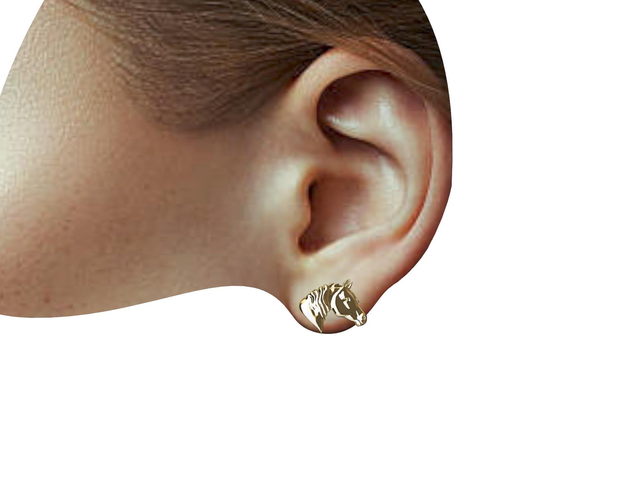 Donna Orecchini a perno con cavallo placcato oro giallo 18 carati in vendita