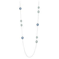 Rhodium Plated Sterling Silver Portrait of Neoclassical Ladies Necklace