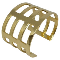 18 Karat Gelbgold plattiertes breites Manschettenarmband