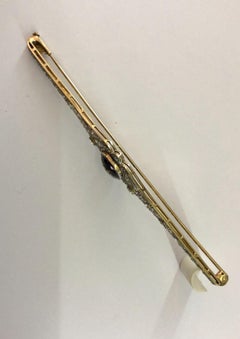 18 Karat Yellow Gold Platinum and Diamond Brooch