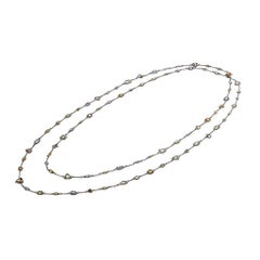 18 Karat Gelbgold Platin Halskette mit ausgefallenen Diamanten