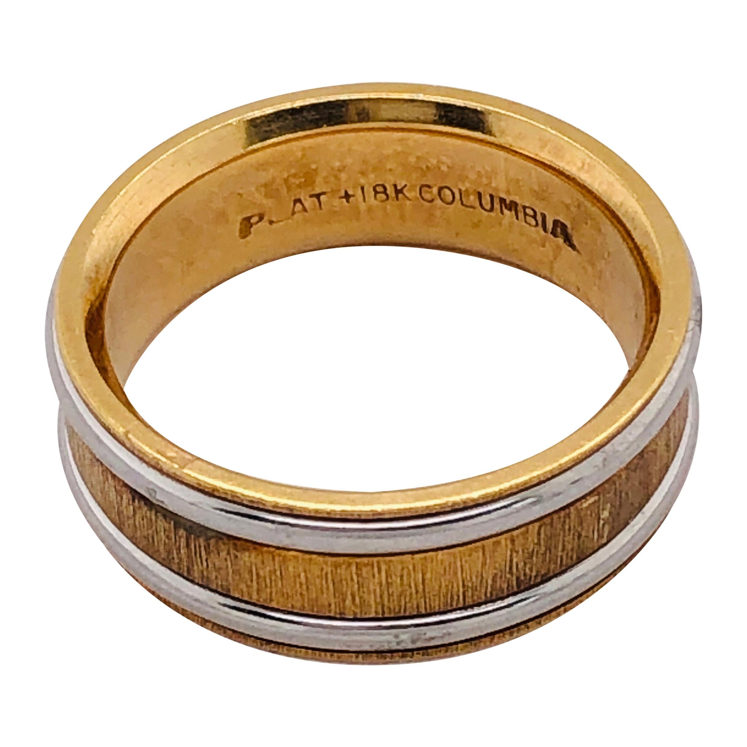 Anillo de Platino en Oro Amarillo de 18 Kilates Anillo de Novia o de Boda