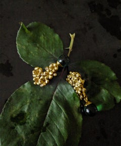 Yellow Gold Contemporary Floral Stud Earrings with Natural Diamonds
