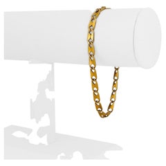 18 Karat Yellow Gold Polished Finish Fancy Link Bracelet Italy