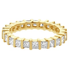 18 Karat Yellow Gold Princess Cut Diamond Eternity Band