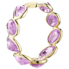 Paolo Costagli 18 Karat Yellow Gold Purple Sapphire, 4.86 Carat Ombre Ring