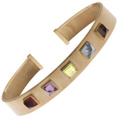 18 Karat Yellow Gold Pyramidal Cut Stones BenBen Bracelet