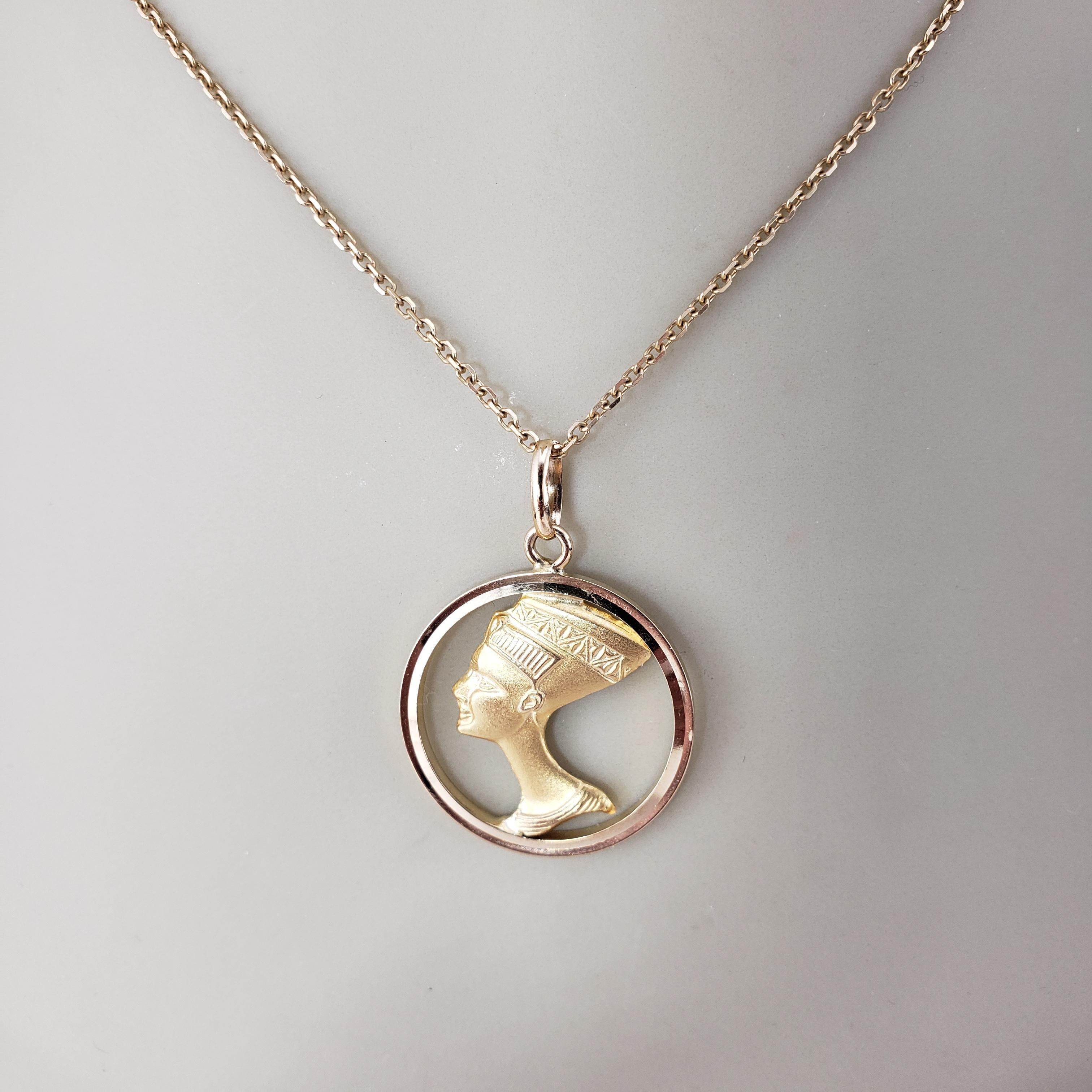 18 Karat Yellow Gold Queen Nefertiti Pendant #19125 For Sale 3