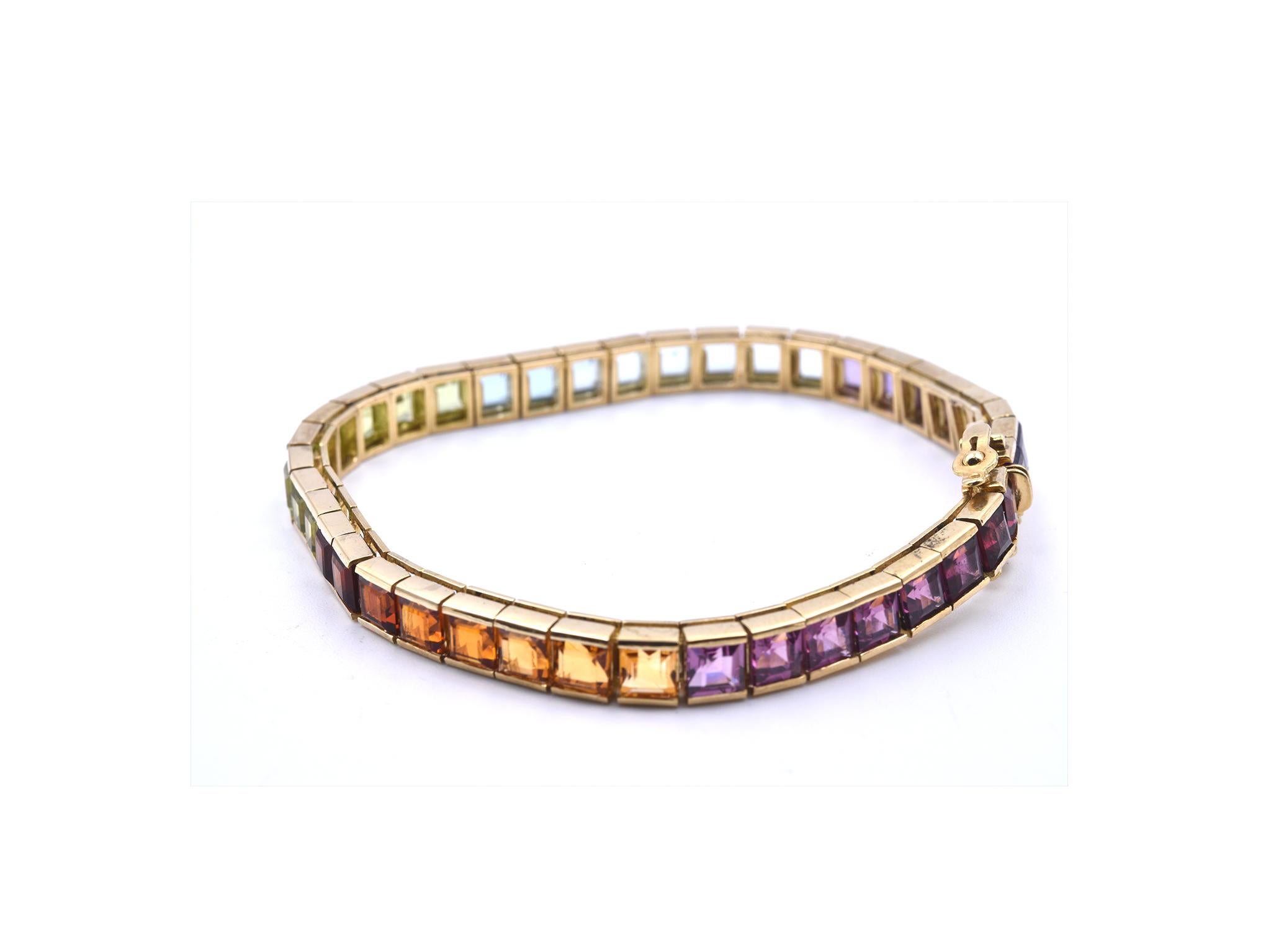 rainbow gemstone tennis bracelet