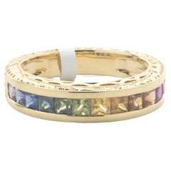 18 Karat Yellow Gold Rainbow Sapphire Band 18 Karat Yellow Gold Rainbow Sapphire Band