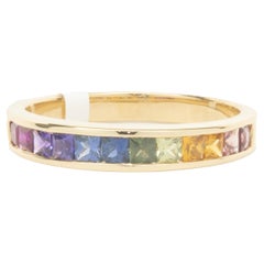 18 Karat Yellow Gold Rainbow Sapphire Band