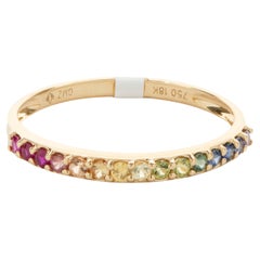 Bracelet en or jaune 18 carats et saphir arc-en-ciel