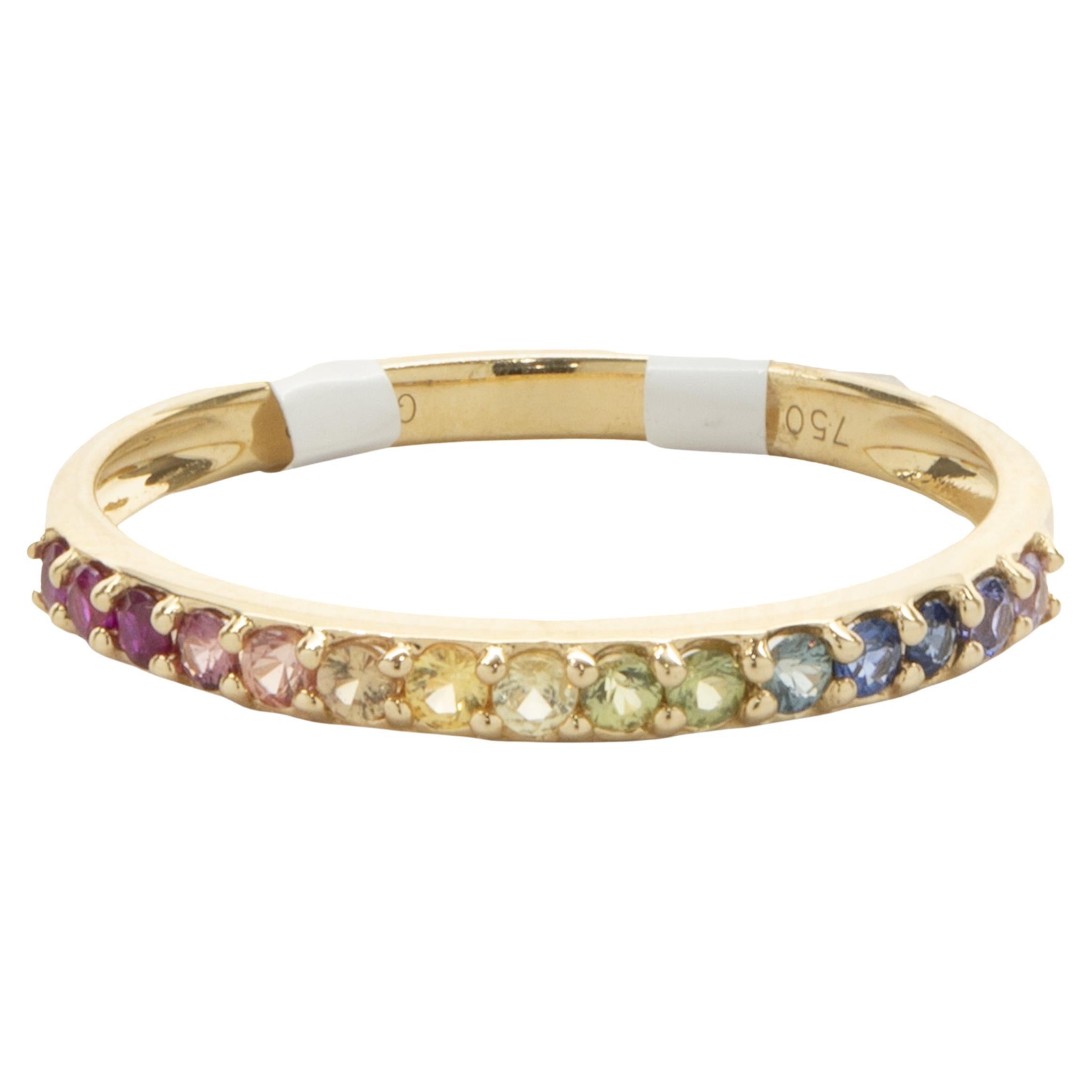 18 Karat Yellow Gold Rainbow Sapphire Band