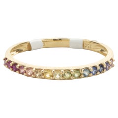 18 Karat Yellow Gold Rainbow Sapphire Band