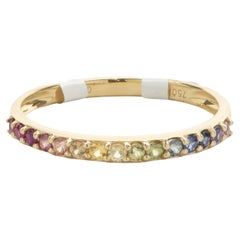 18 Karat Yellow Gold Rainbow Sapphire Band