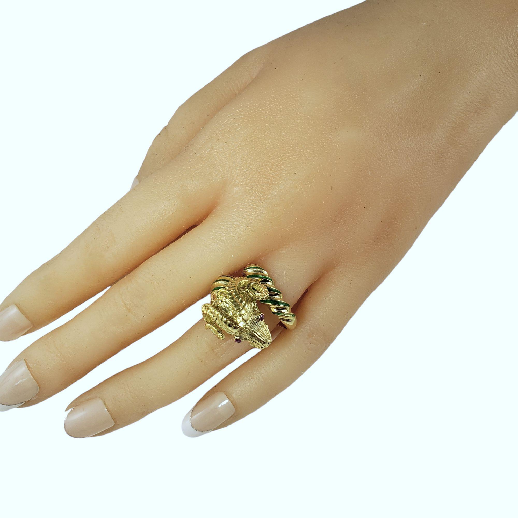  18 Karat Yellow Gold Ram Ring Size 7 #14931 4